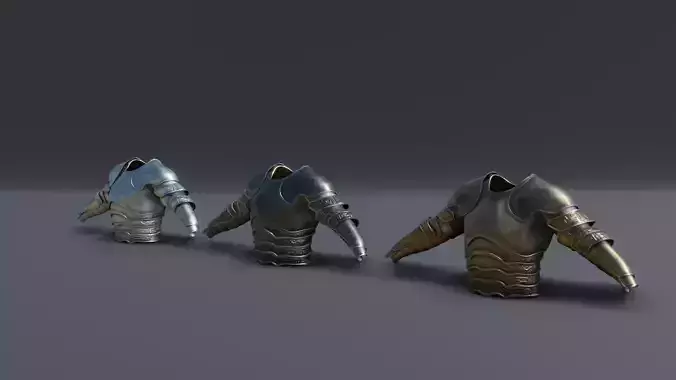 low poly battle armor  Low-poly 3D model
