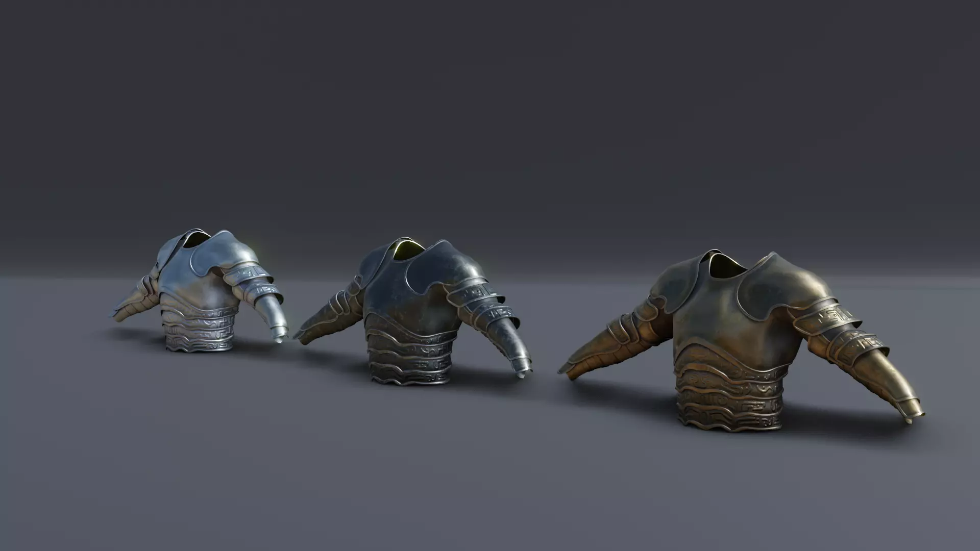 low poly battle armor  Low-poly 3D model_0