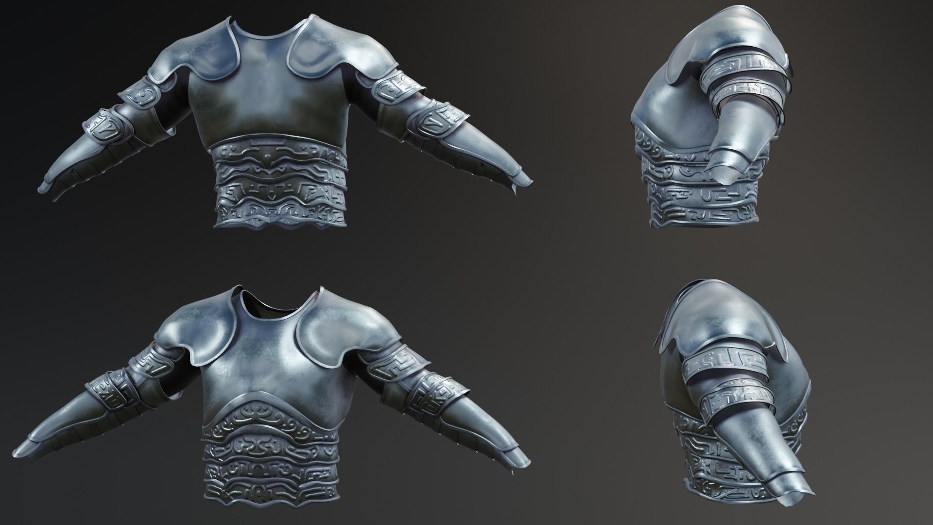 low poly battle armor  Low-poly 3D model_3
