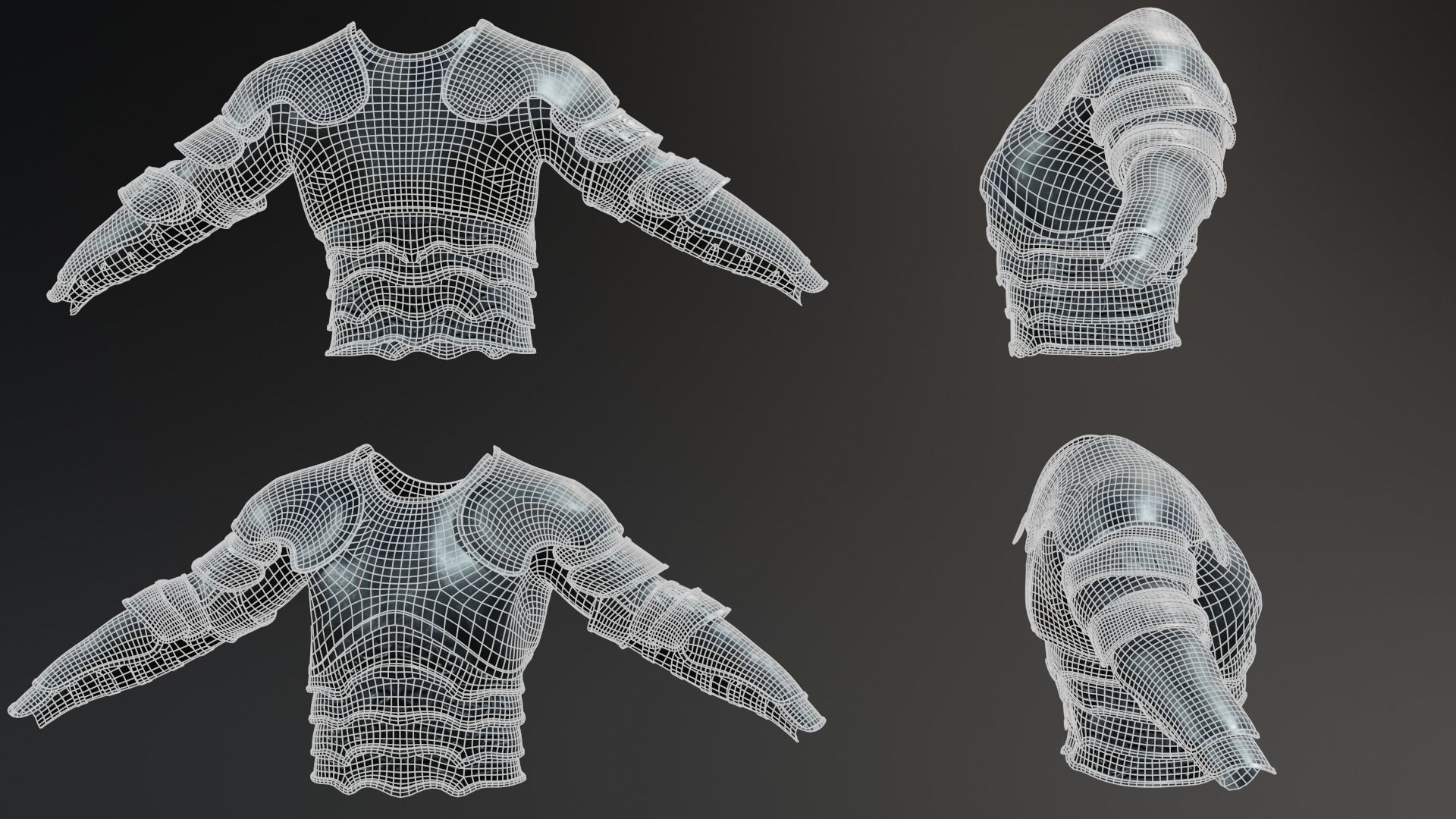 low poly battle armor  Low-poly 3D model_17