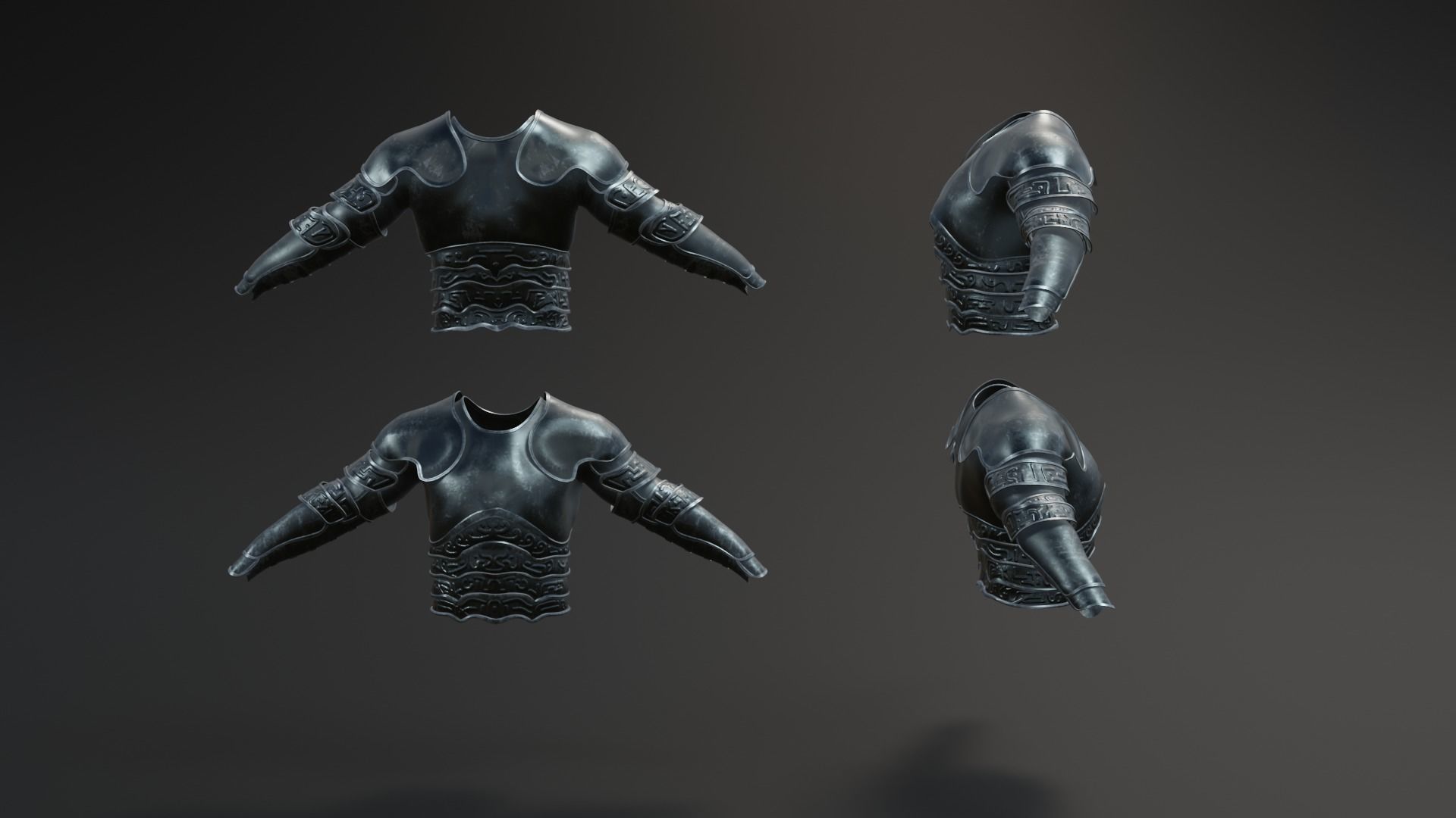 low poly battle armor  Low-poly 3D model_1