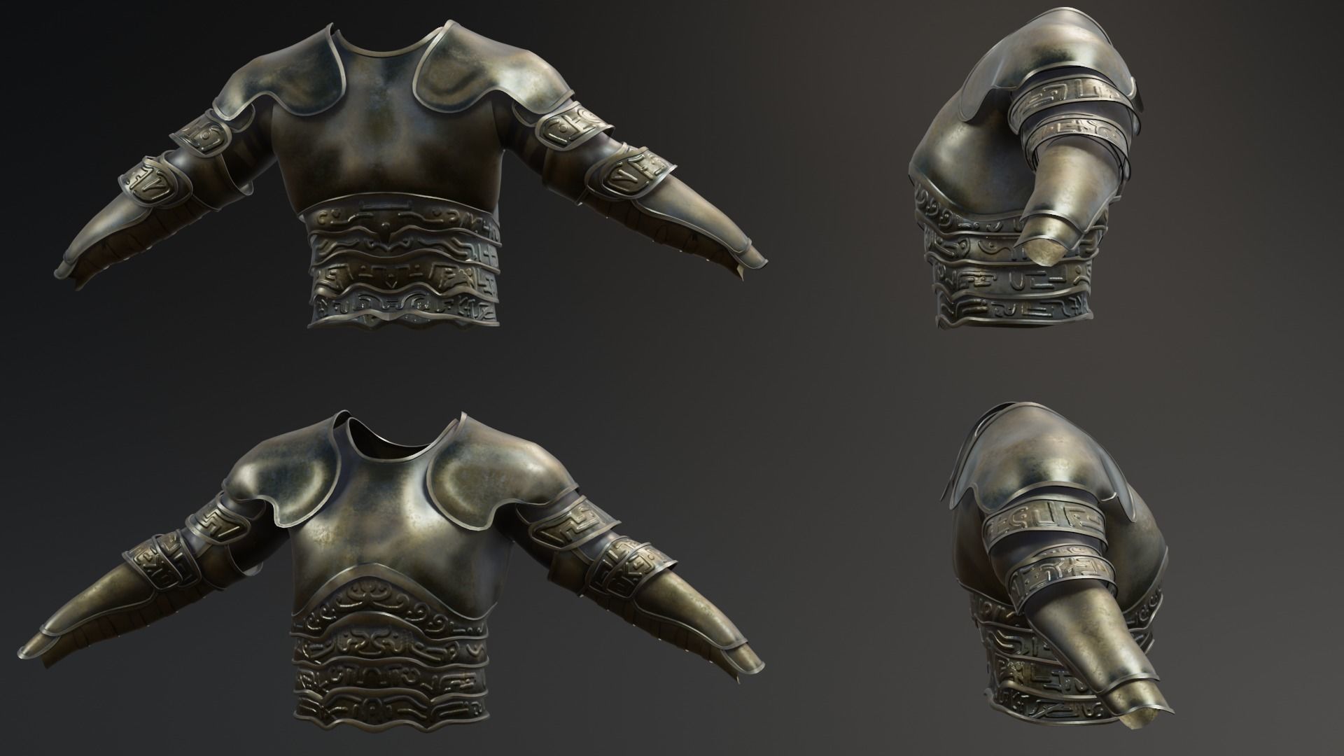 low poly battle armor  Low-poly 3D model_2