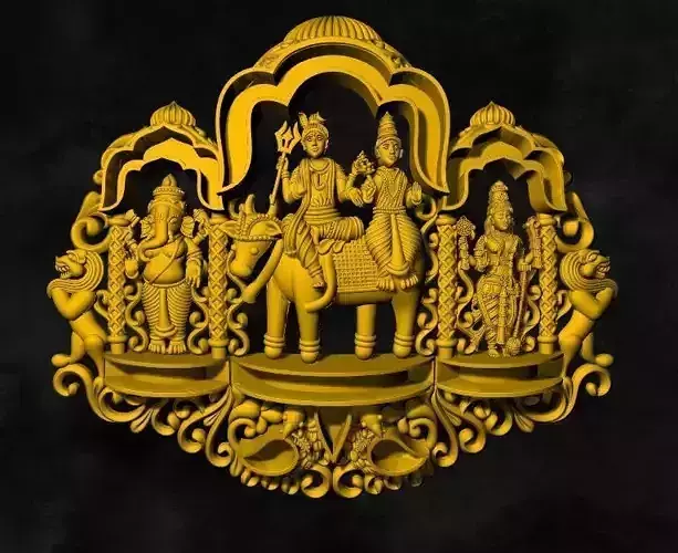 LORD SIVA PARVATHI GANAPATHI LOCKET