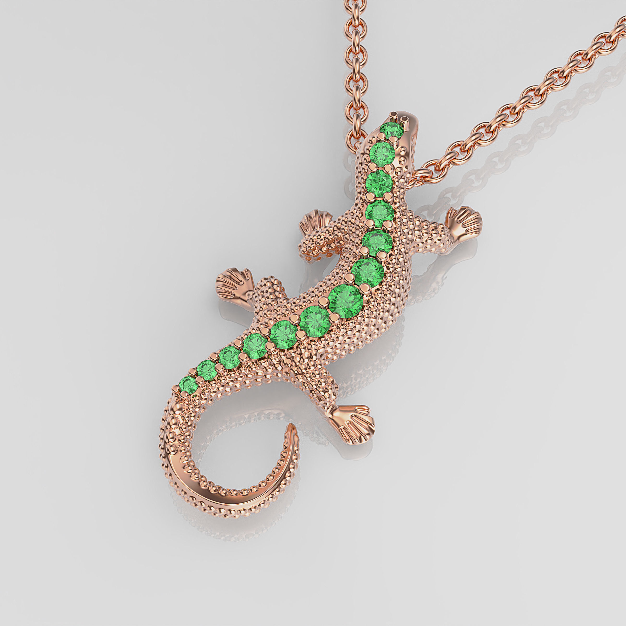 Lizard Pendant 3D print model_9