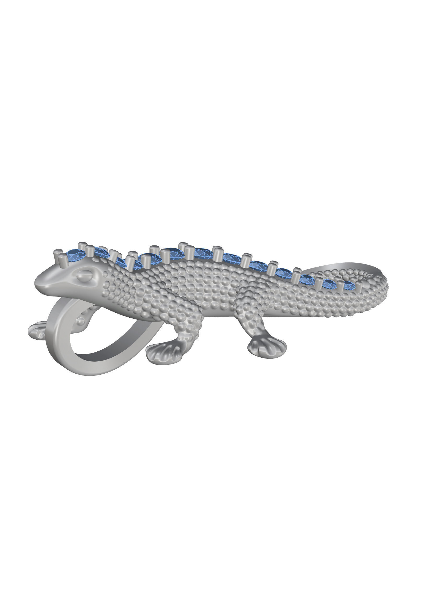 Lizard Pendant 3D print model_4