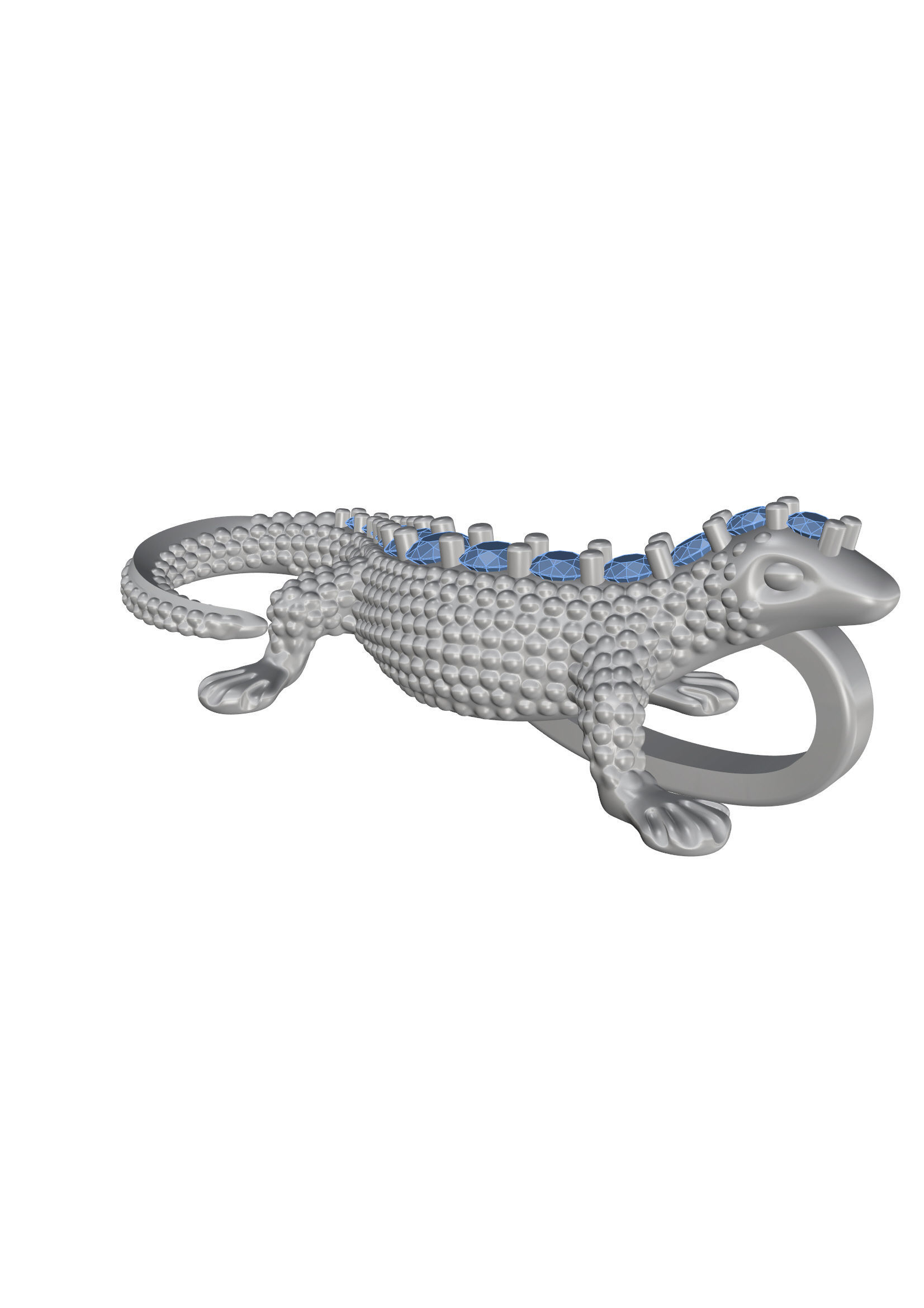Lizard Pendant 3D print model_3
