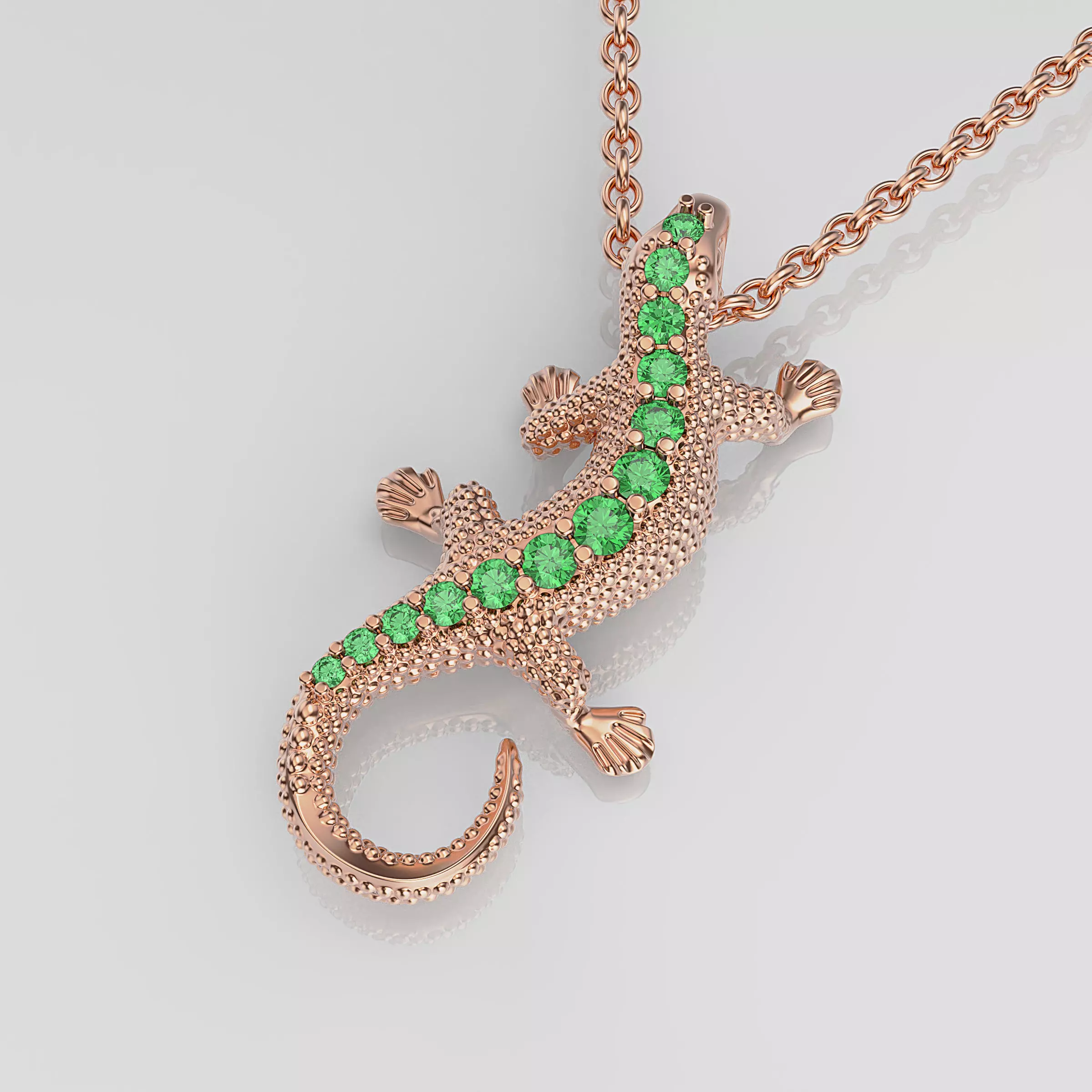 Lizard Pendant 3D print model_0