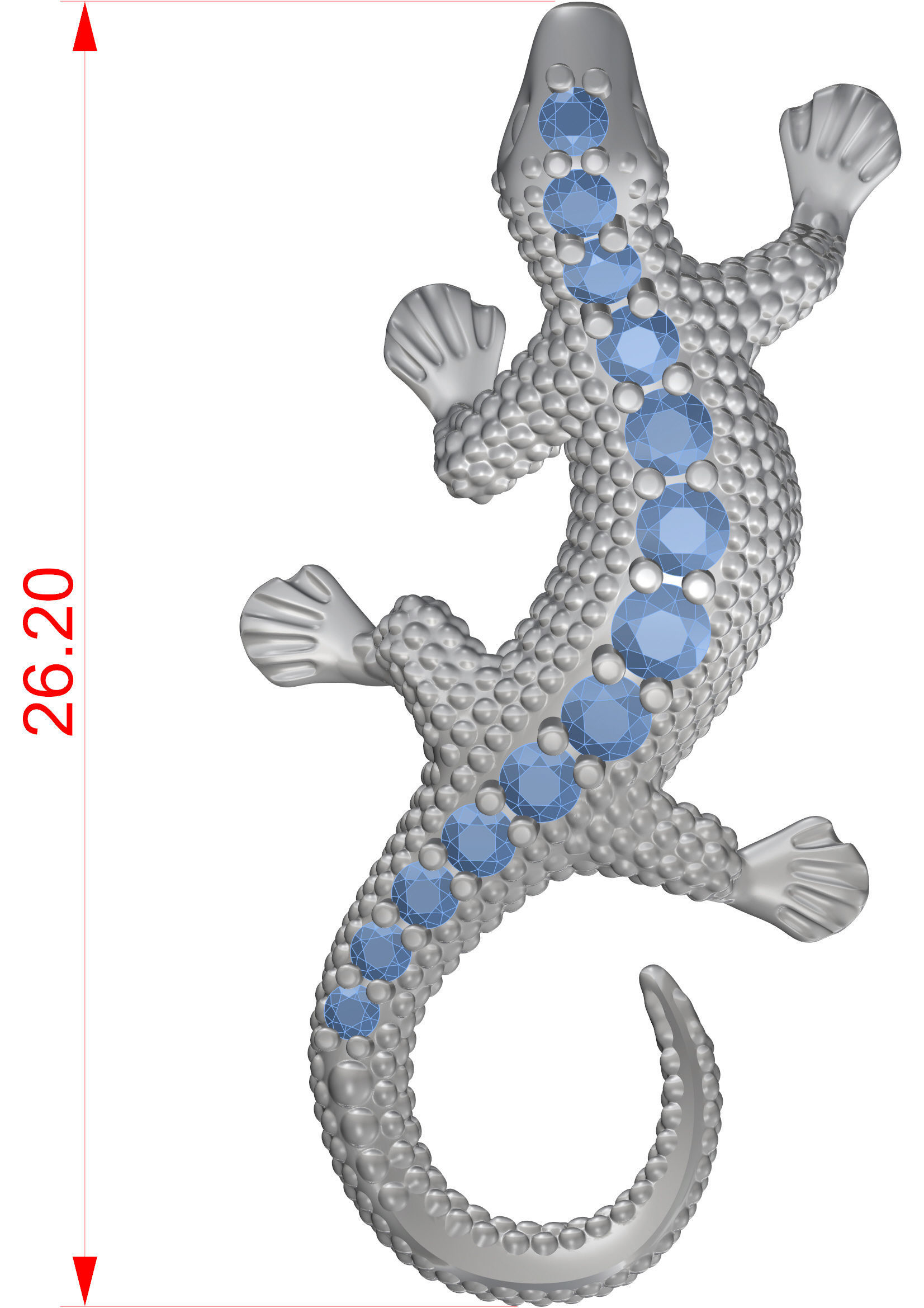 Lizard Pendant 3D print model_5