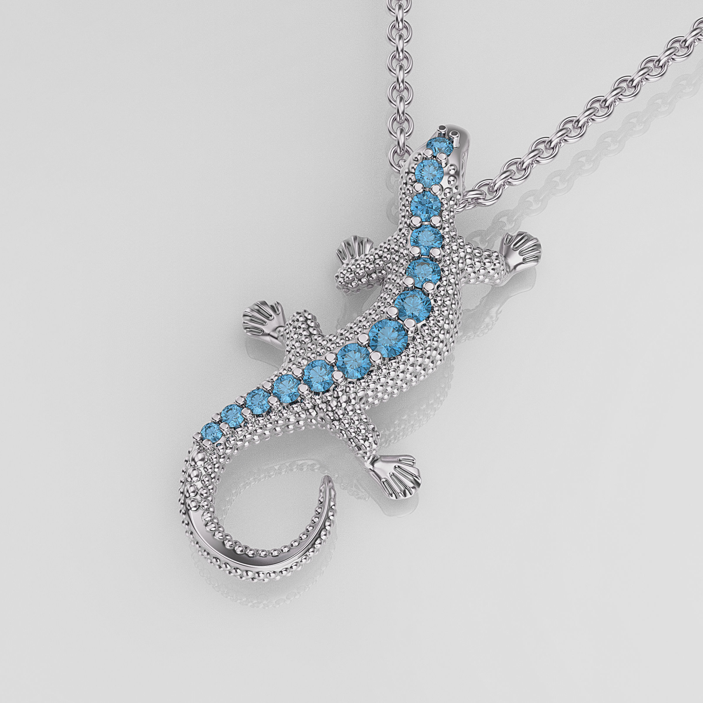 Lizard Pendant 3D print model_2