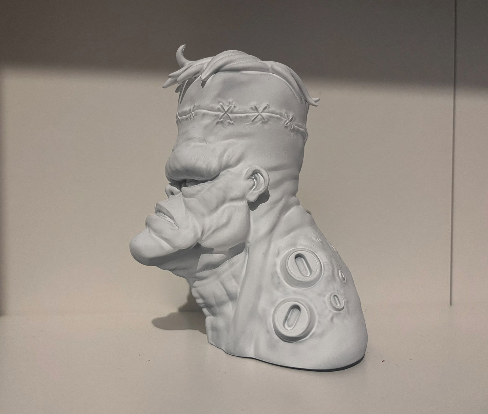 Frankenstein -Stylized Bust 3D print model_4