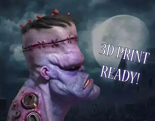 Frankenstein -Stylized Bust 3D print model