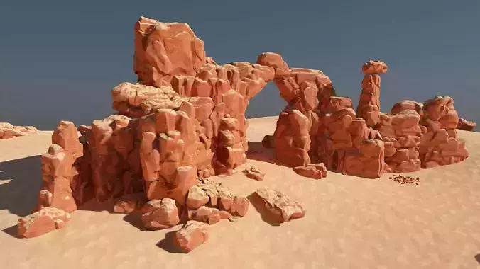 Godot Cliffs and Rocks Asset Pack 1 Low-poly 3D model