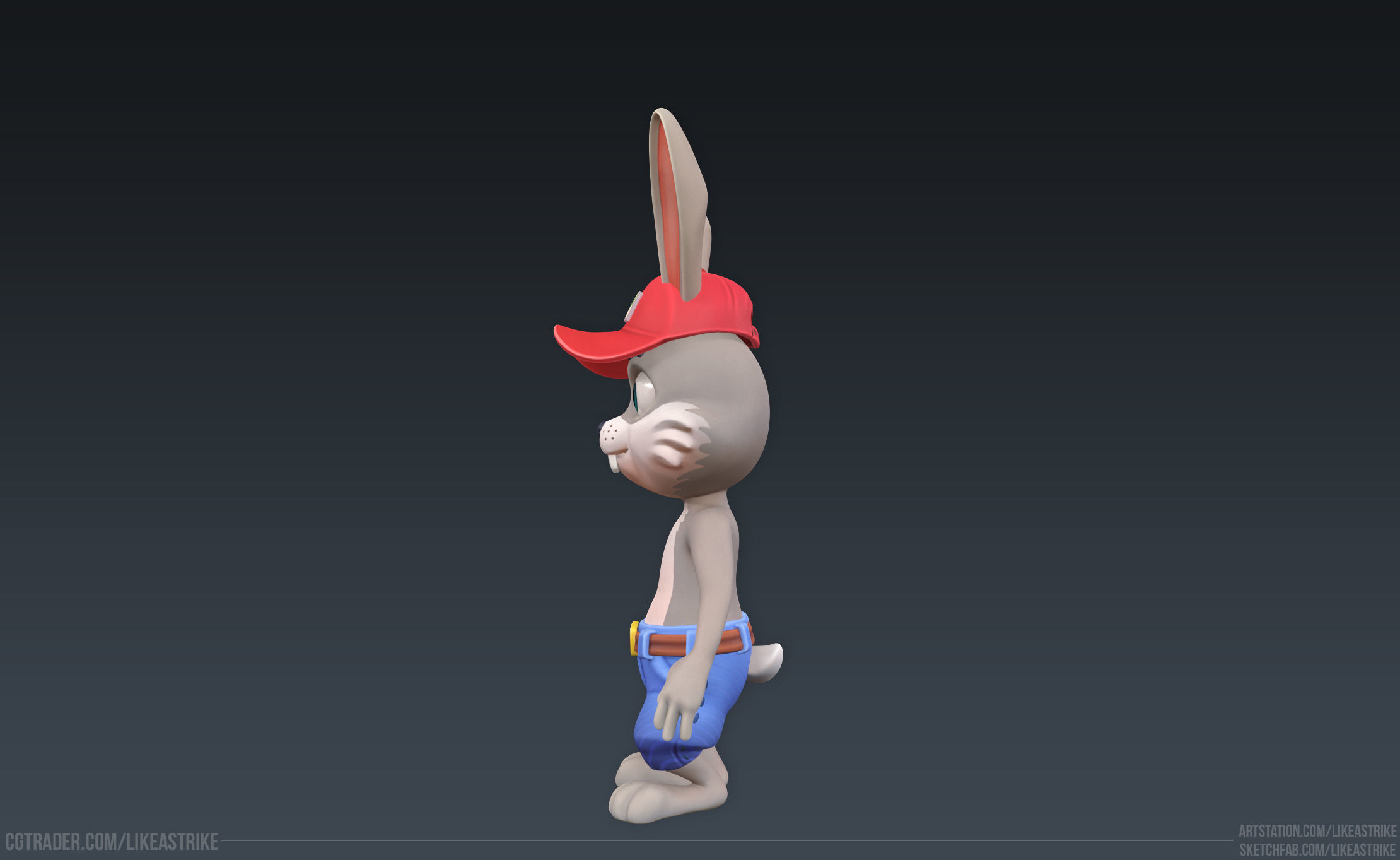 Bunny Modular  Rigged Animated Low-poly 3D model_30