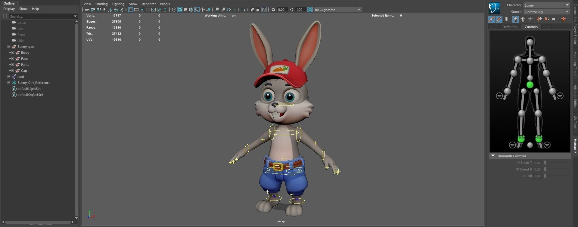 Bunny Modular  Rigged Animated Low-poly 3D model_11