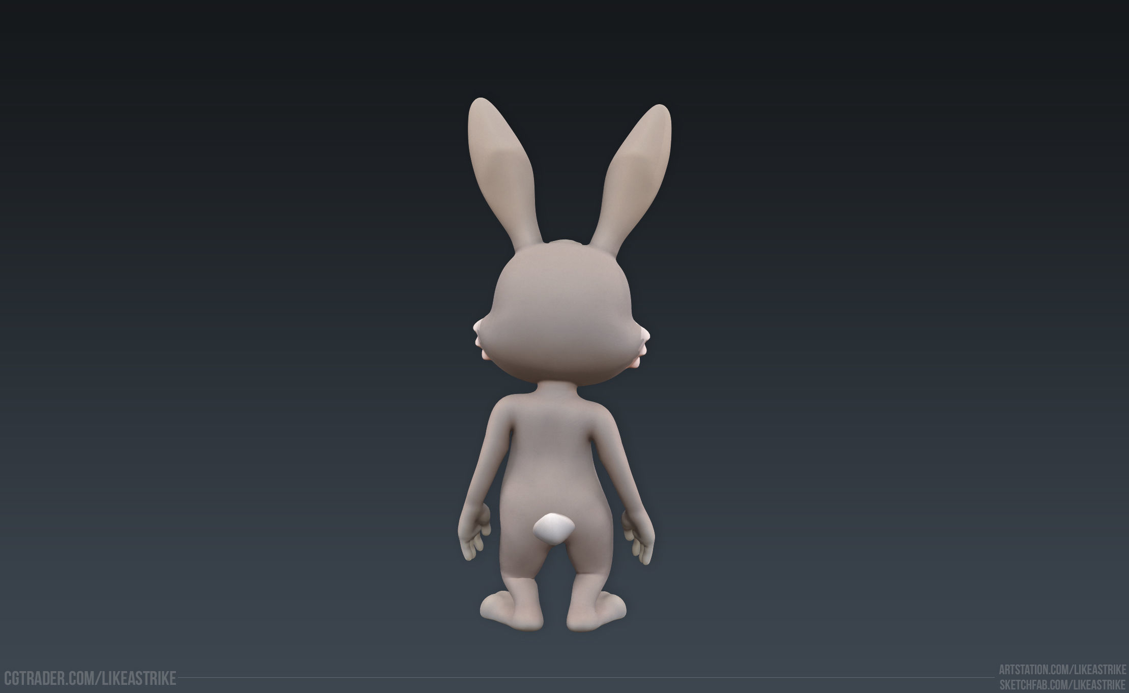 Bunny Modular  Rigged Animated Low-poly 3D model_24