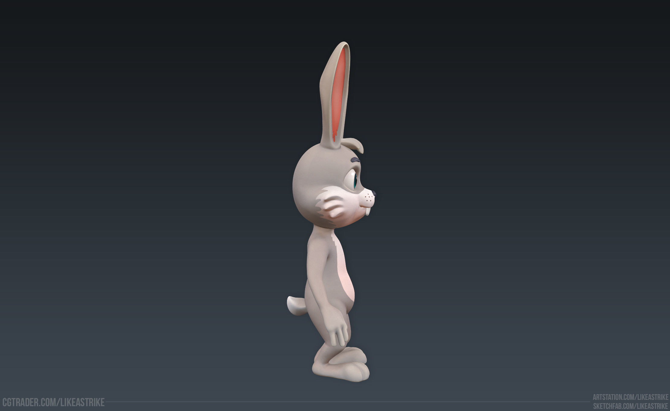 Bunny Modular  Rigged Animated Low-poly 3D model_20