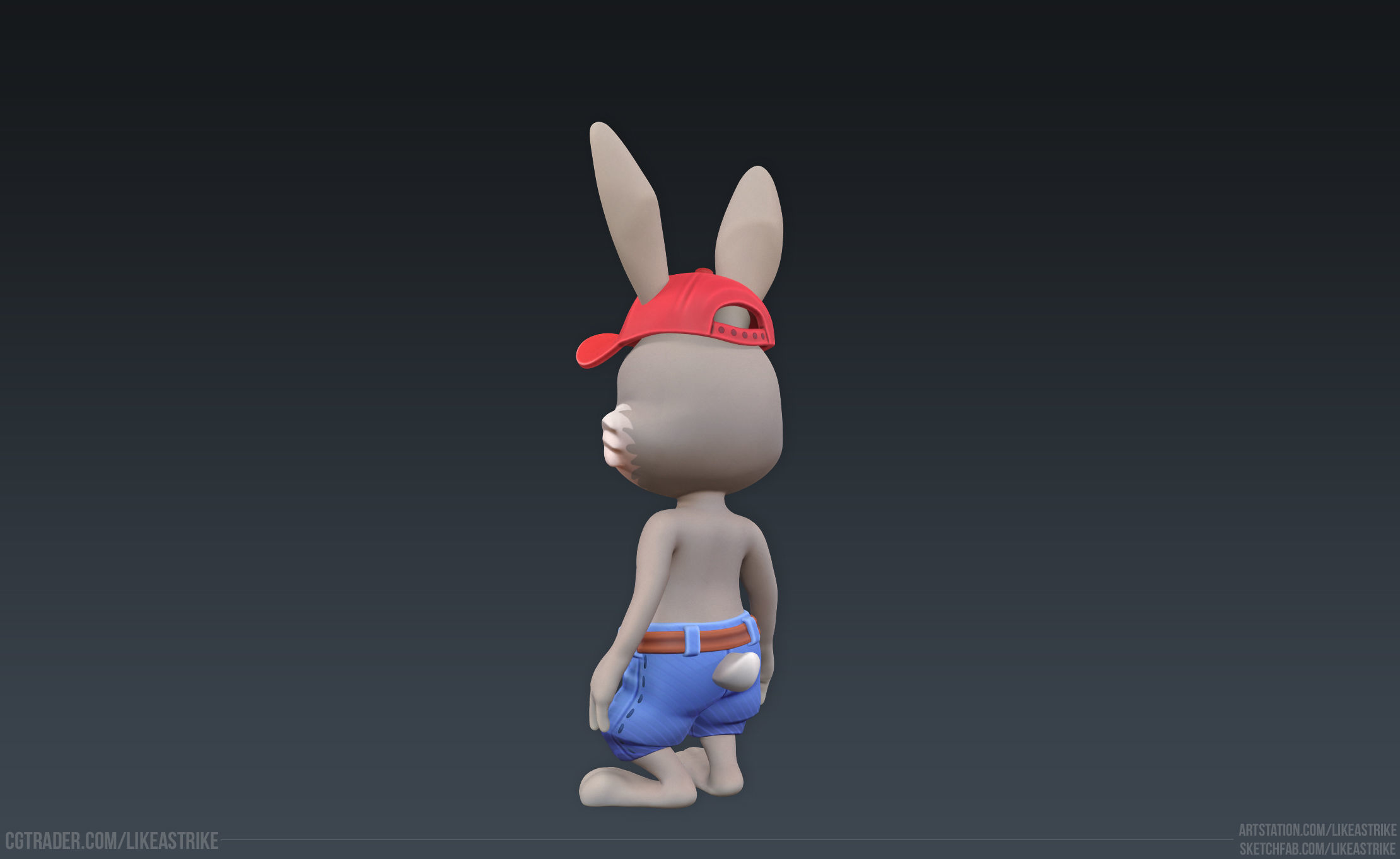 Bunny Modular  Rigged Animated Low-poly 3D model_25