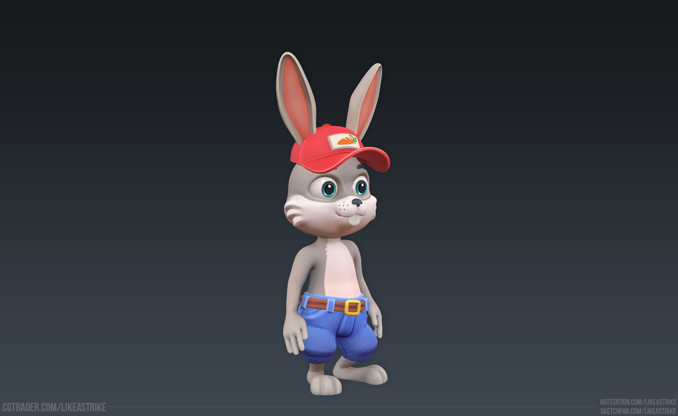 Bunny Modular  Rigged Animated Low-poly 3D model_21