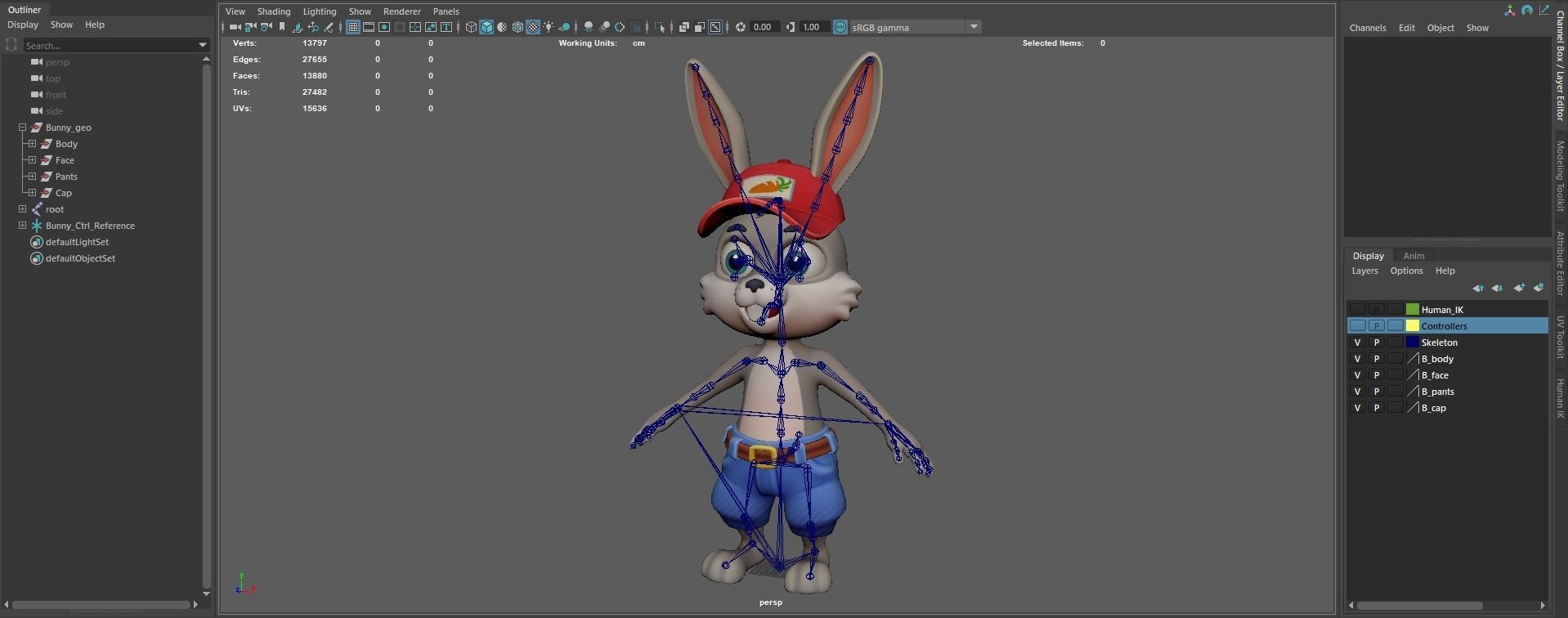 Bunny Modular  Rigged Animated Low-poly 3D model_12