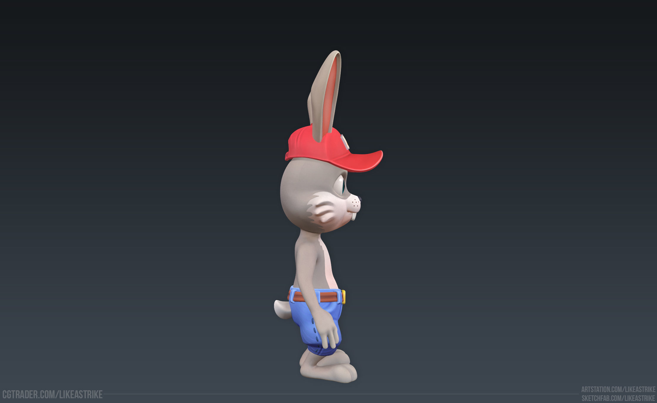 Bunny Modular  Rigged Animated Low-poly 3D model_19