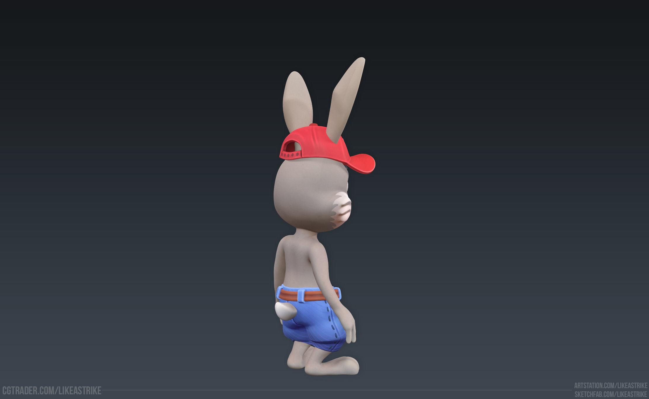 Bunny Modular  Rigged Animated Low-poly 3D model_17