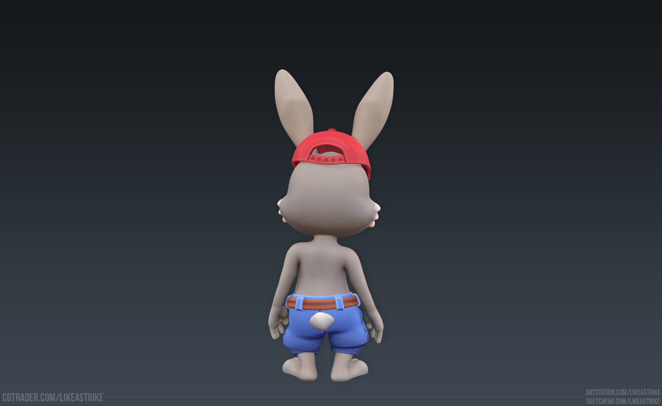 Bunny Modular  Rigged Animated Low-poly 3D model_23
