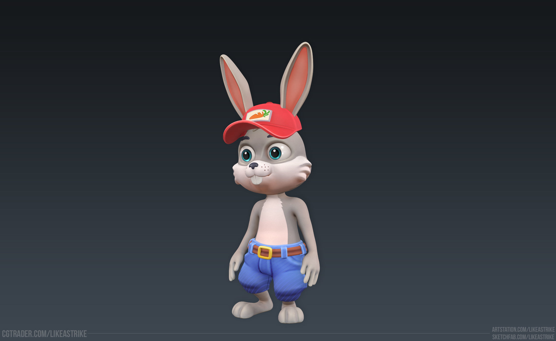 Bunny Modular  Rigged Animated Low-poly 3D model_27