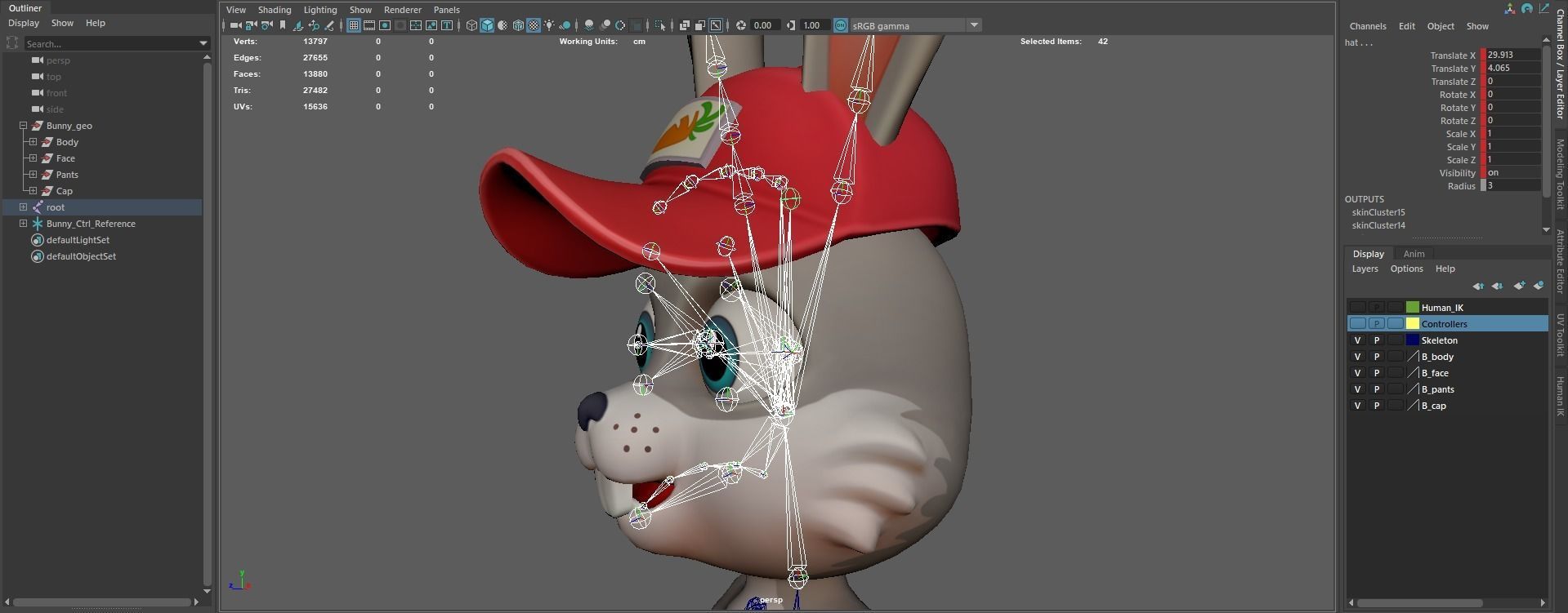 Bunny Modular  Rigged Animated Low-poly 3D model_13