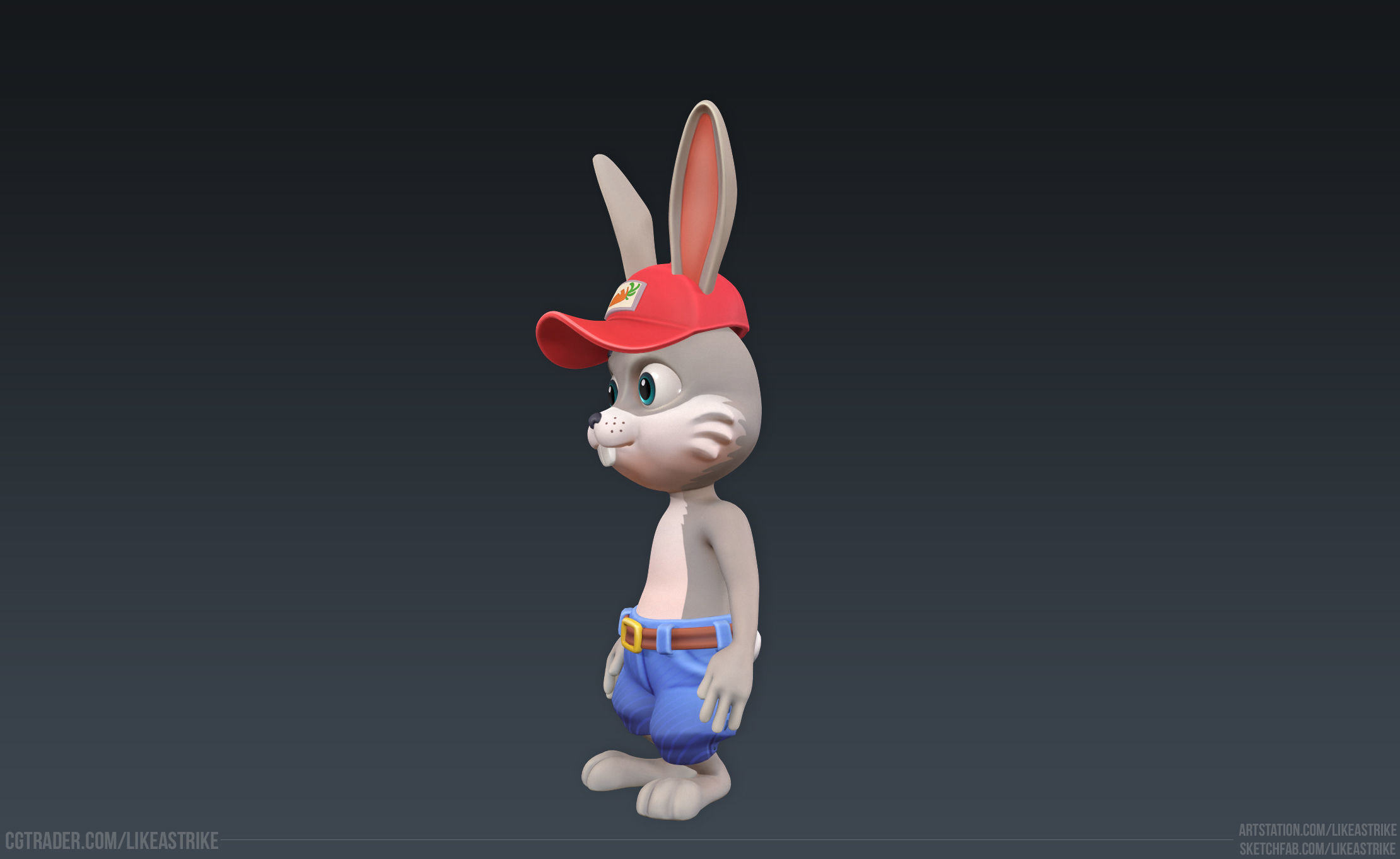 Bunny Modular  Rigged Animated Low-poly 3D model_29