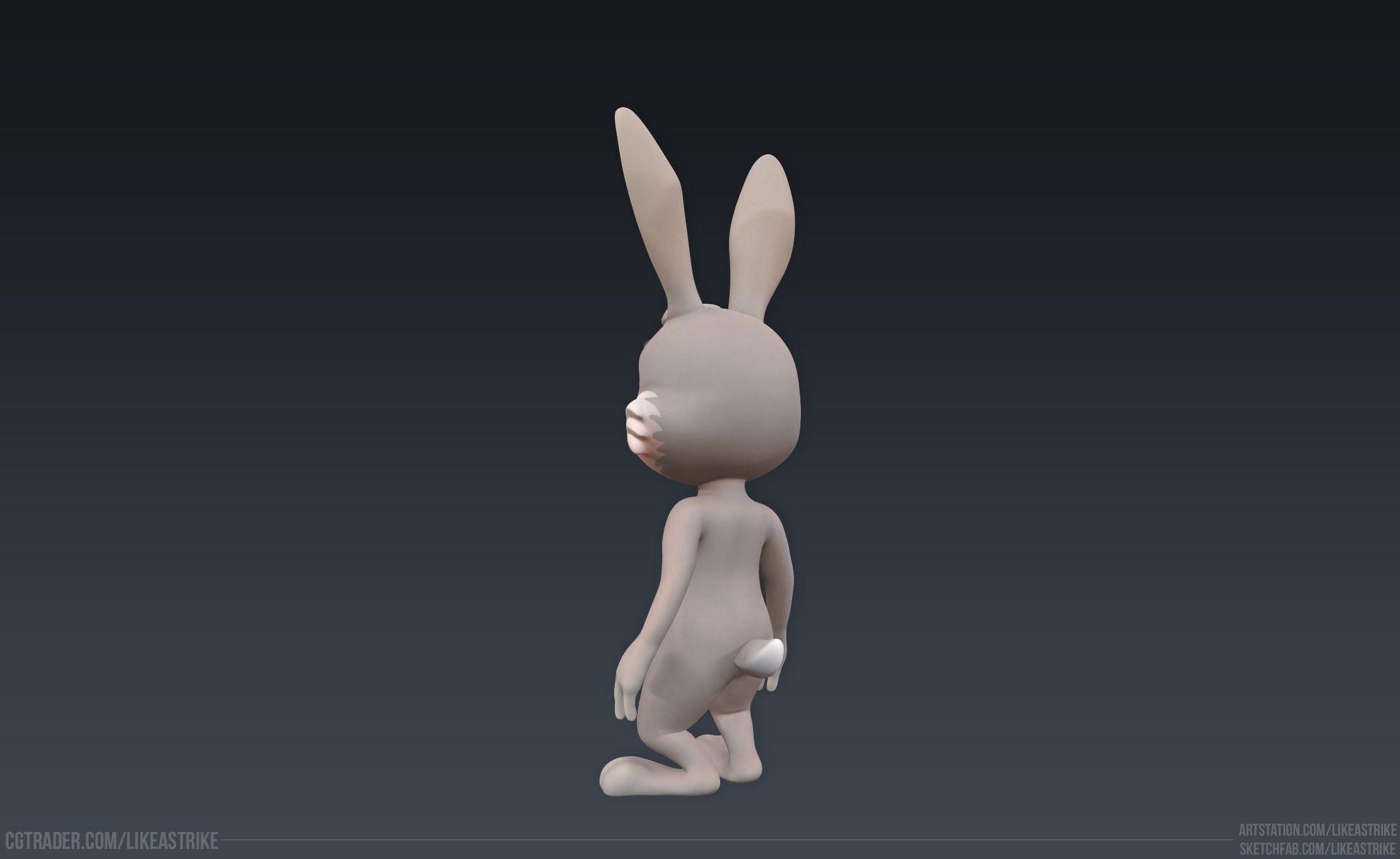 Bunny Modular  Rigged Animated Low-poly 3D model_26