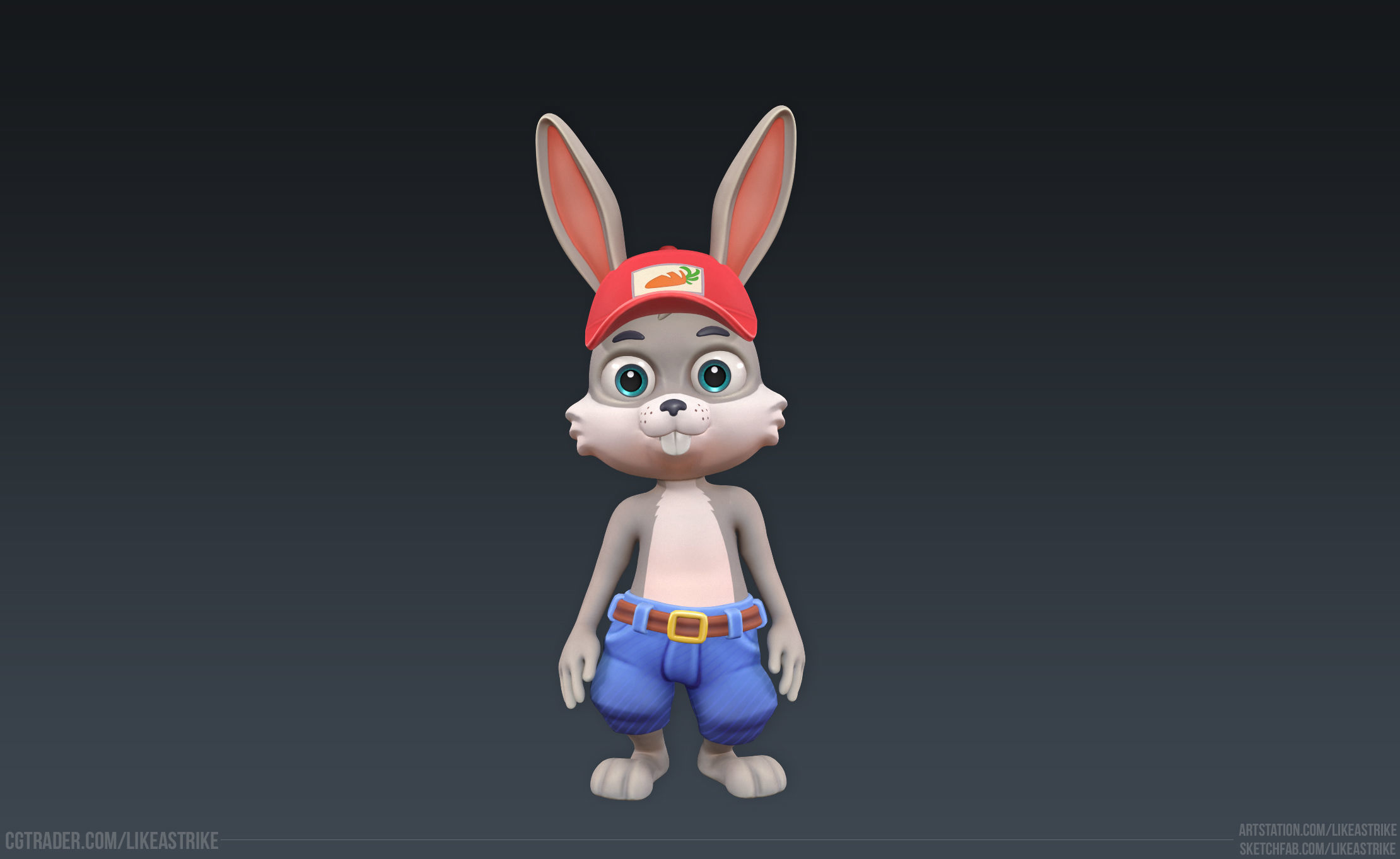 Bunny Modular  Rigged Animated Low-poly 3D model_15