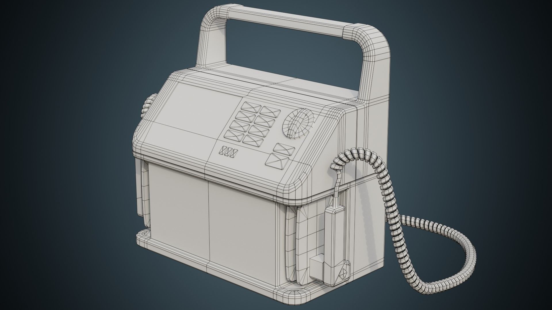 Defibrillator 1A Low-poly 3D model_6