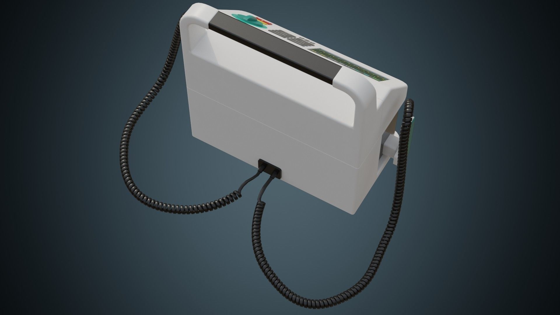 Defibrillator 1A Low-poly 3D model_2