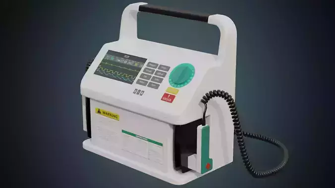 Defibrillator 1A Low-poly 3D model