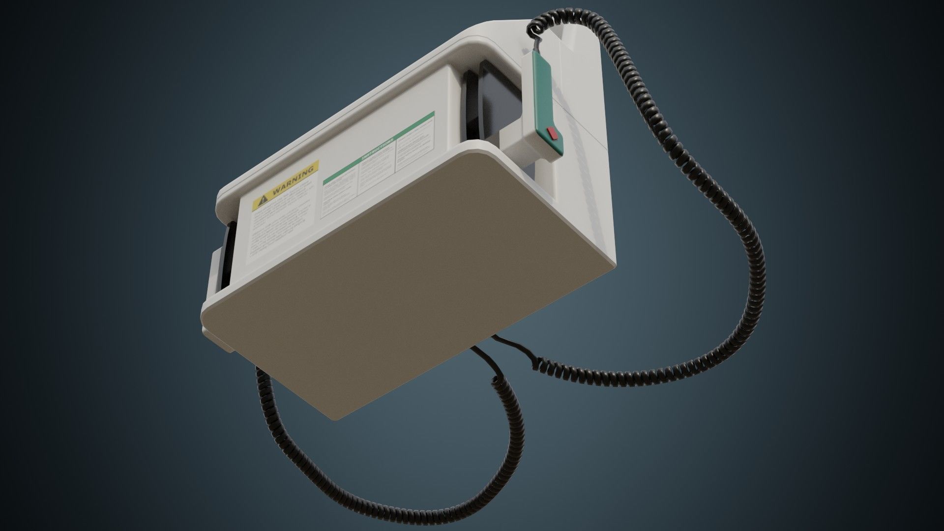 Defibrillator 1A Low-poly 3D model_4