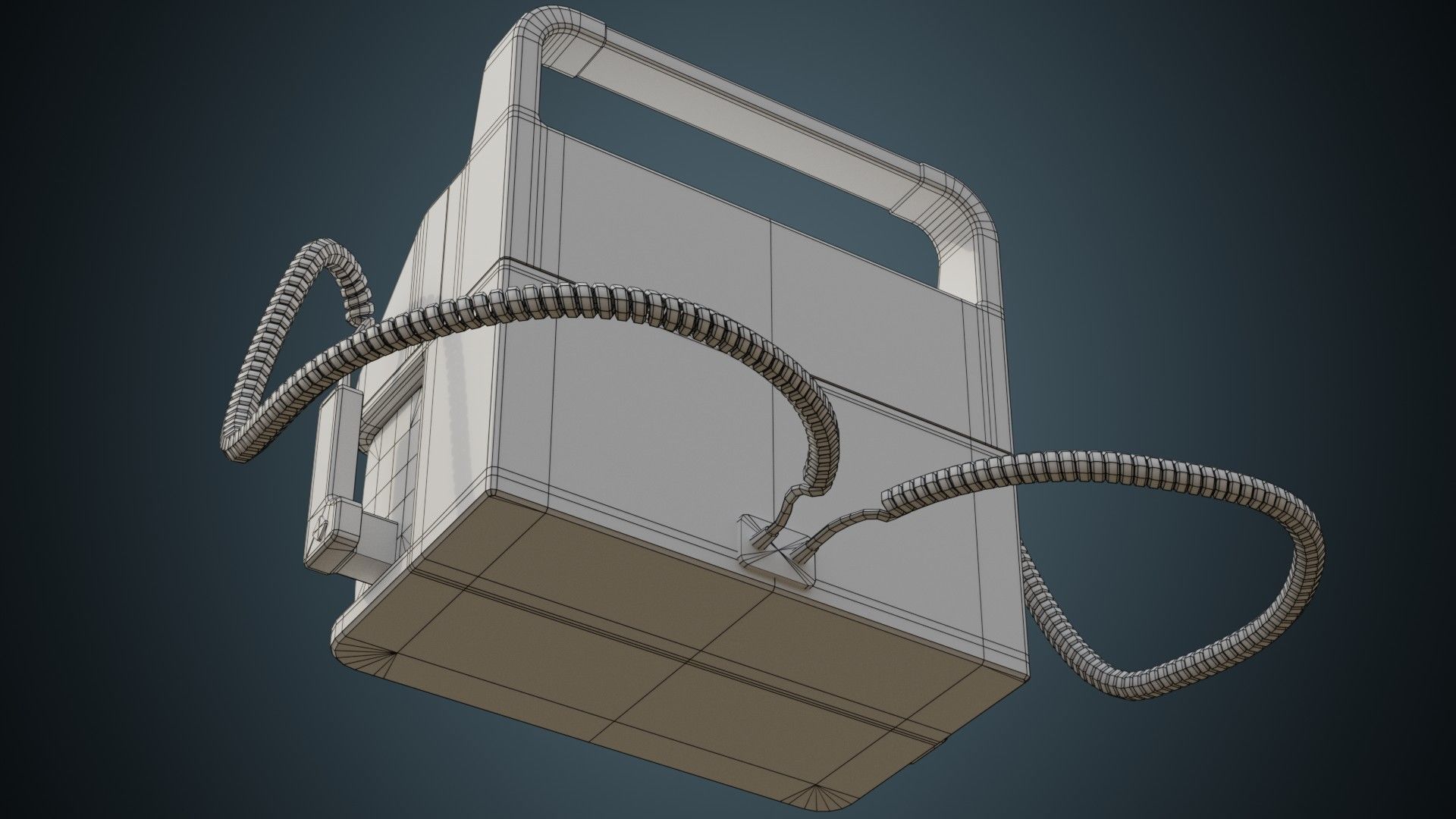 Defibrillator 1A Low-poly 3D model_7