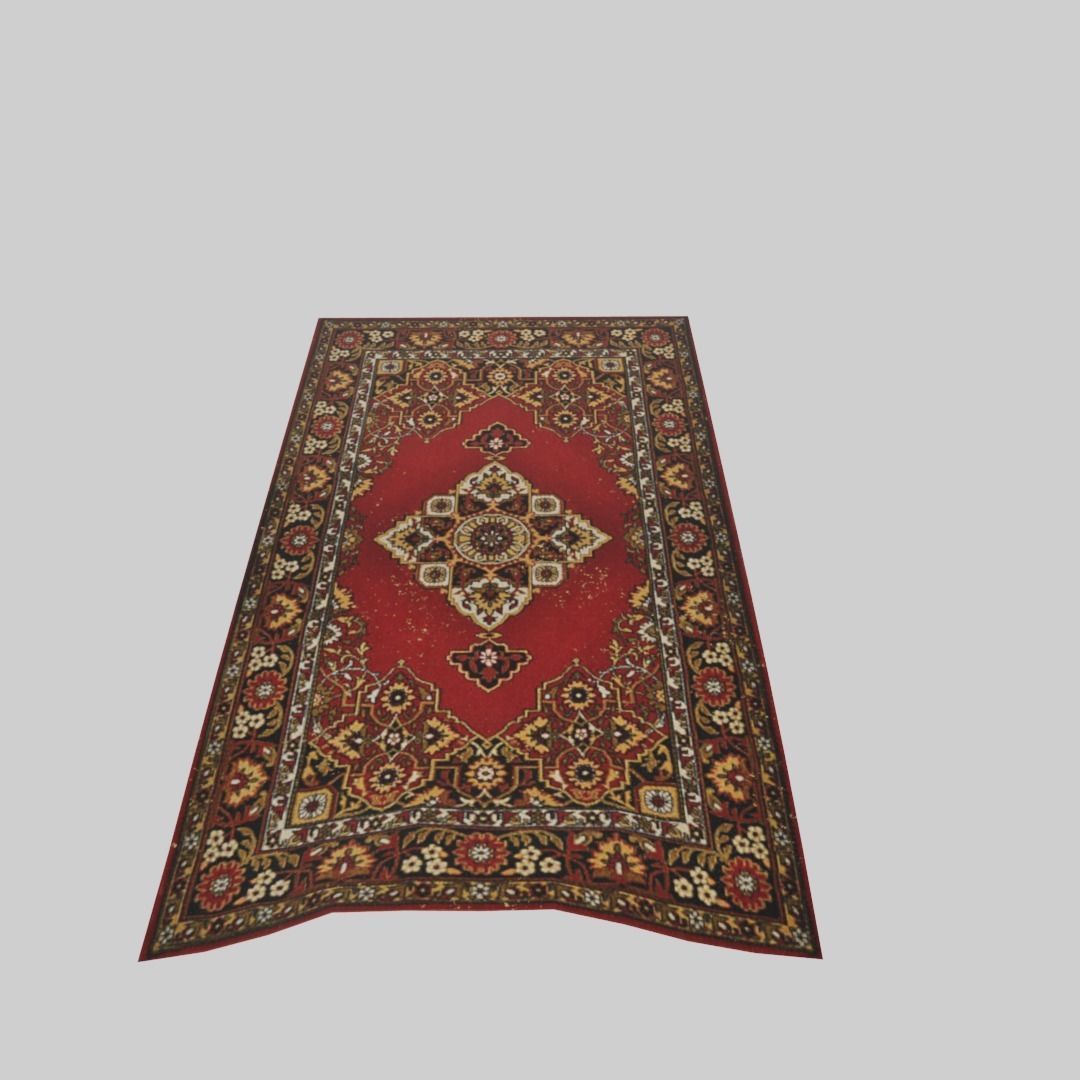 Persian carpet Low-poly 3D model_3