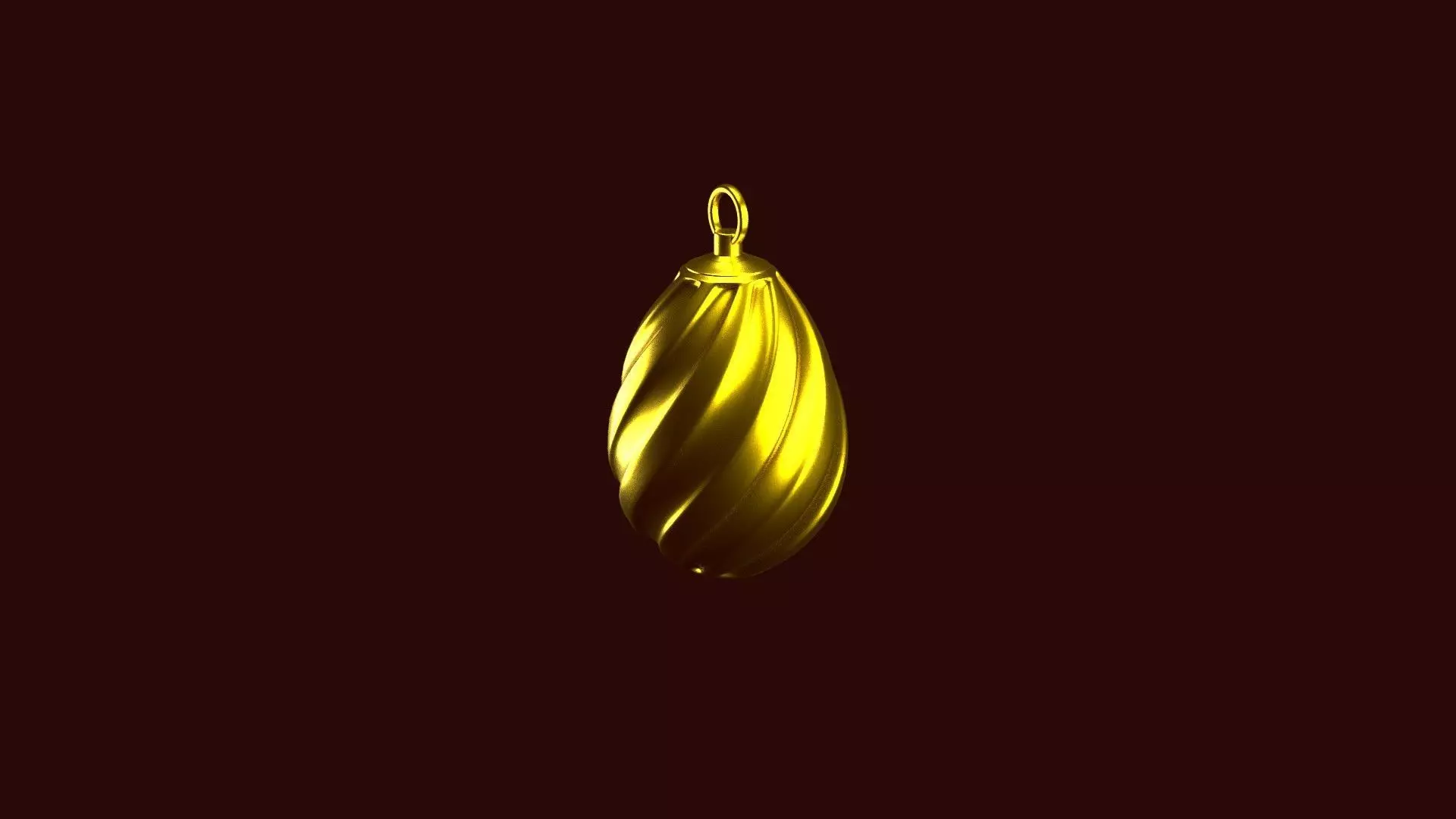 Egg Shape Gold Pendant 3D print model_0