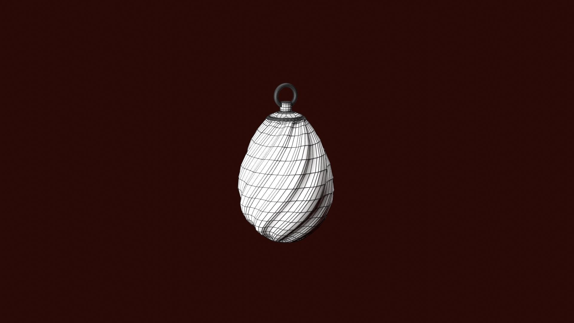 Egg Shape Gold Pendant 3D print model_5