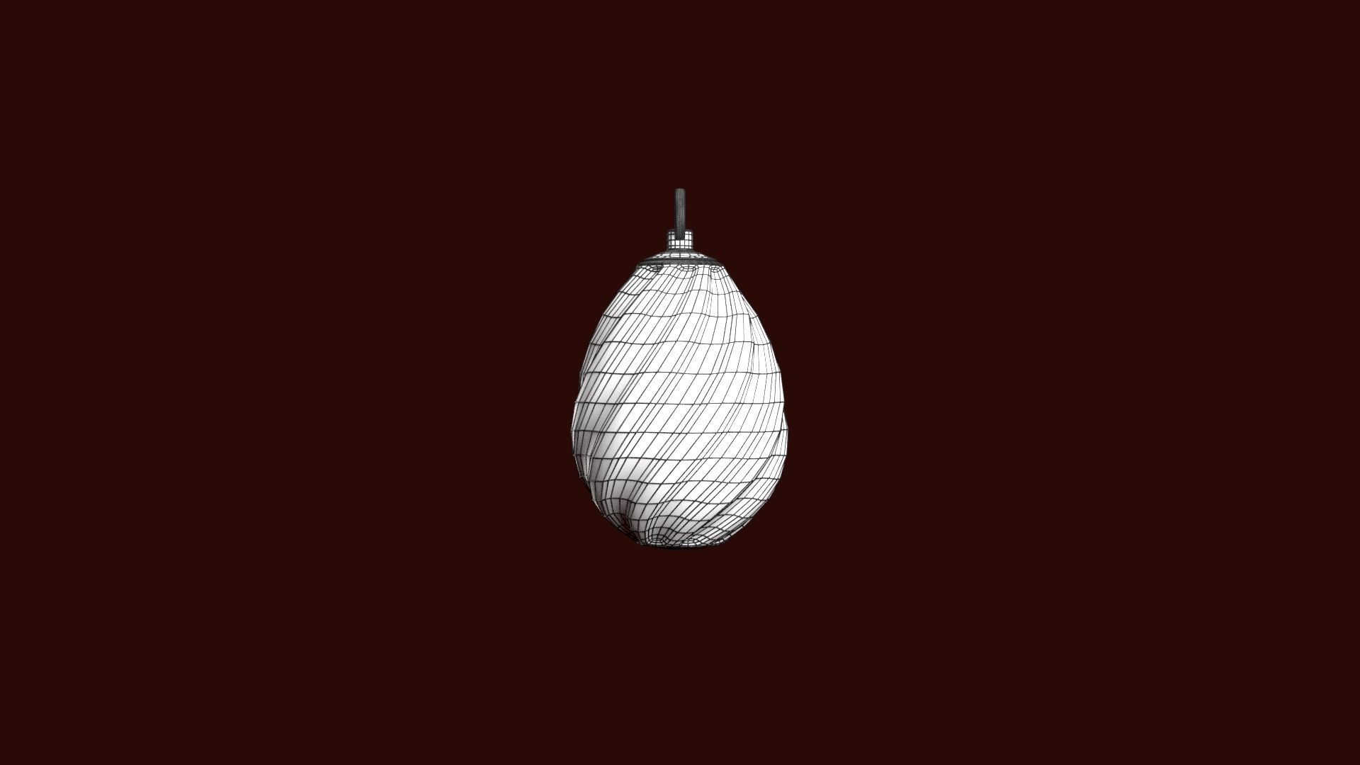 Egg Shape Gold Pendant 3D print model_6