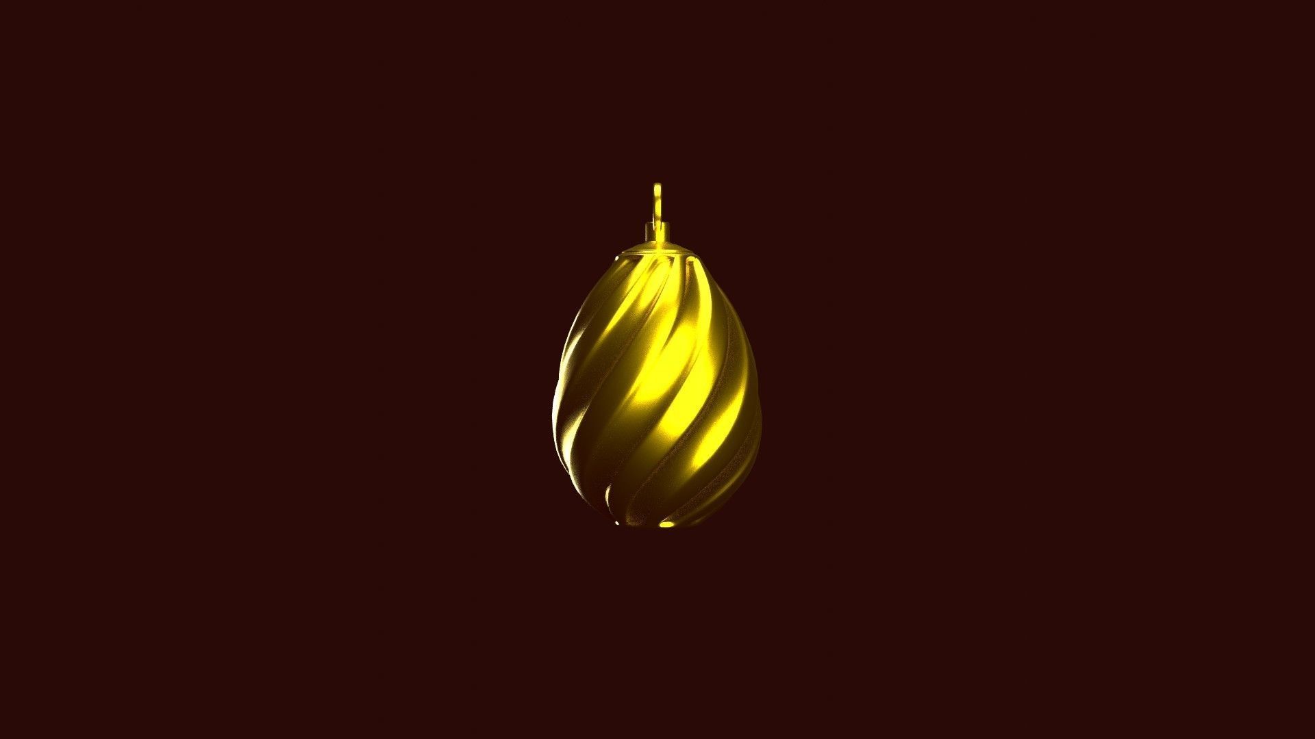 Egg Shape Gold Pendant 3D print model_1