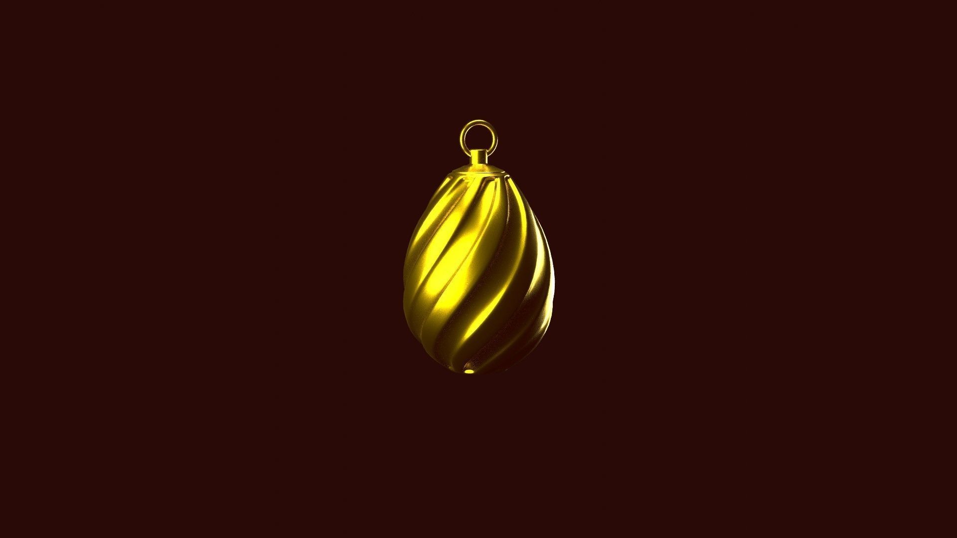 Egg Shape Gold Pendant 3D print model_3
