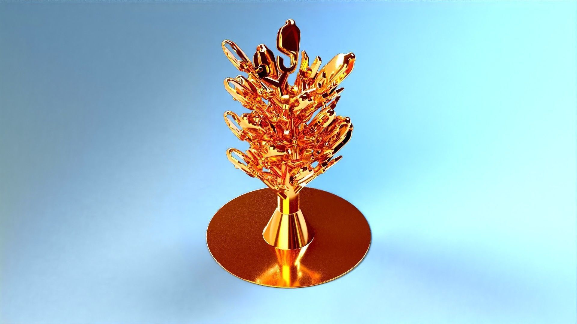 Chain clasp tree model for jewelry casting 3D print model_2