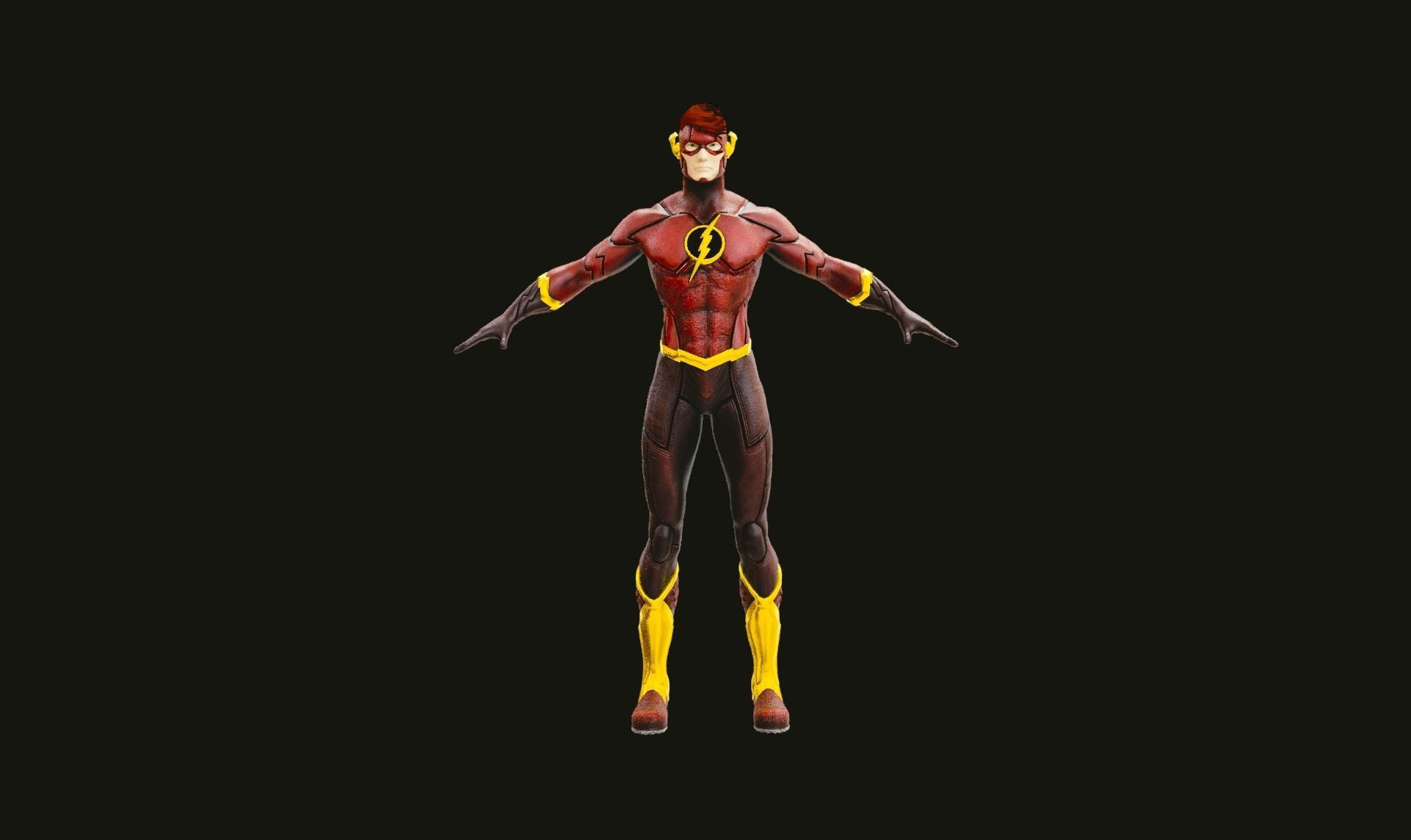 Kid Flash 3D model rigged | CGTrader