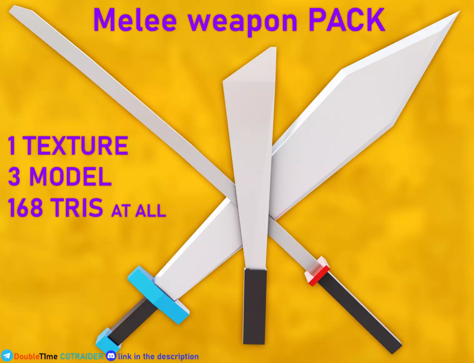 Melee weapon pack Free low-poly 3D model