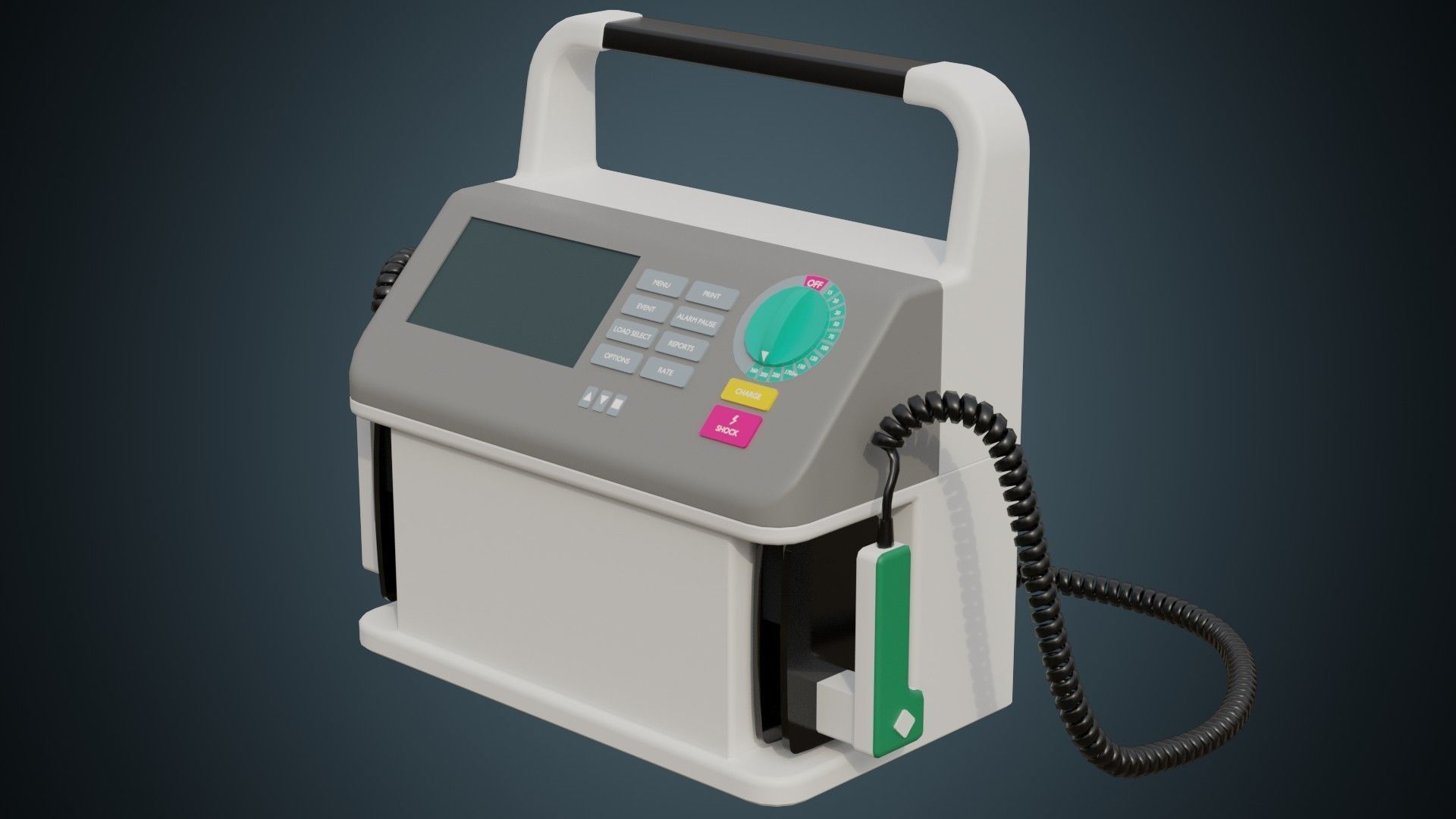 Defibrillator 1 Basic Low-poly 3D model_5