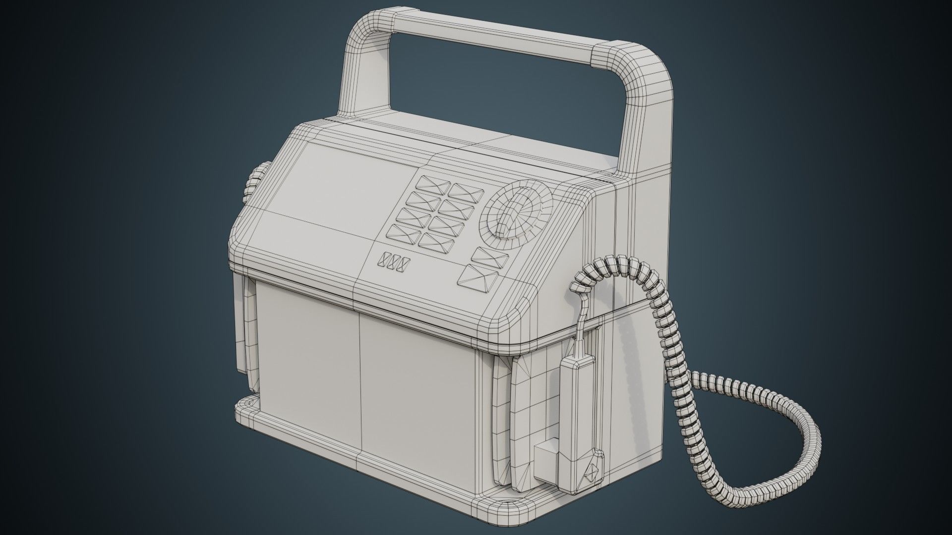 Defibrillator 1 Basic Low-poly 3D model_6