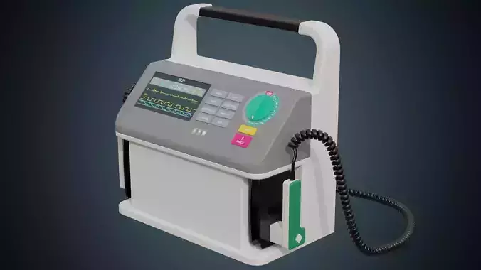 Defibrillator 1 Basic Low-poly 3D model