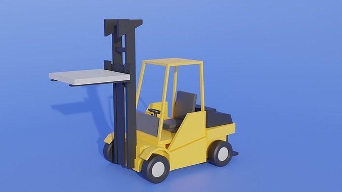 Forklift Game Asset Low-poly 3D model