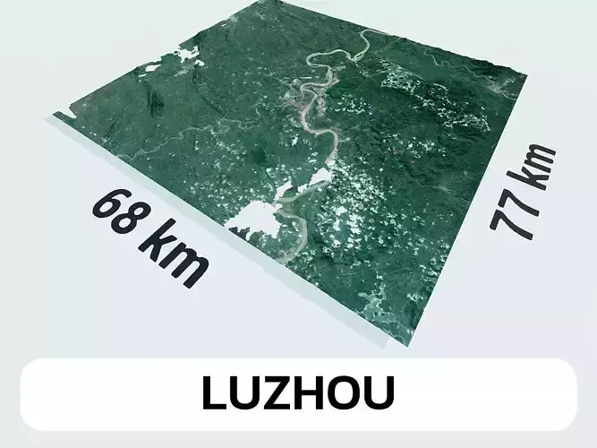 Luzhou China City Landscape 3D Model